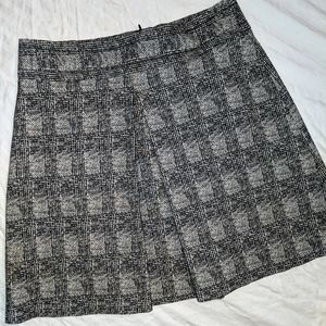 Zara Basic Gray Plaid Inverted-pleat Mini Skirt